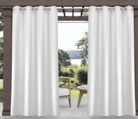 Exclusive Home Cabana Solid Indoor/Outdoor Light Filtering Grommet Top Curtain Panel Pair, 54"x108", Winter White New In Box $199