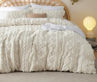 Bedsure 3 Pieces Boho Duvet Cover Set for All Seasons Queen Size Black Soft Shabby Chic Embroidery Boho Bedding $299