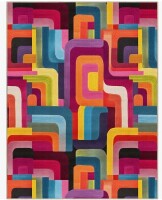 Trinx Kehr Whispers Modern Abstract Watercolor Area Rug, Rectangle 9'10" x 13' New $1399
