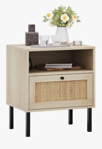 Bay Isle Home&trade; Aimara Rectangular Nightstand with Rattan Door $299