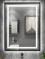 Elevatehome Framed Front & Back LED Lighted Anti-Fog Tempered Glass Wall Bathroom Vanity Mirror - 28" x 20" New In Box $299