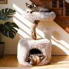 Tucker Murphy Pet&trade; Artisan Natural Wood Branch Cat Tree with Faux Fox Fur & Large Condo for Large Cats, 29" H New In Box $199