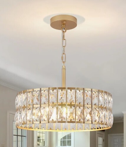 Mercer41 Khyryn Modern 5 Lights Drum Crystal Chandelier New In Box $399