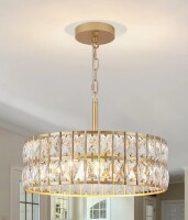 Mercer41 Khyryn Modern 5 Lights Drum Crystal Chandelier New In Box $399