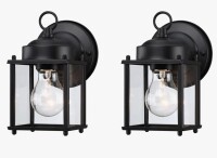 Breakwater Bay Mediouna Outdoor Wall Light with Matte Black (2-Pack) / Lightania Rechargeable Remote-Control 3-Color Temp Wall Sconces (2-Pack) Assorted $299