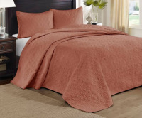 Madison Park 3pc King Vancouver Reversible Bedspread Set Clay Pink New In Box $199