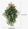 Nearly NaturalIndoor 32 Purple Heart Evergreen Hanging Artificial Plant (Set of 2) / August Grove&reg; 2 Pack 24 Inch Farmhouse Artificial Olive Branch Tear Drop Wreaths, Faux Greenery Swag with Burlap Bow for Front Door, Porch Railings, and Indoor Wall Decor - 2