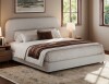Ebern Designs Bensu Platform Bed Frame, Cloud Collection with Boucle Upholstery & Rounded Headboard, Thickened Footboard Queen Size New in Box $499