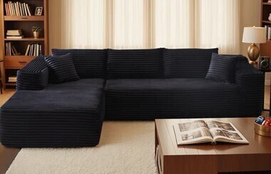 Yinix 106" Cloud Sectional Couch with l-Shape Chaise, Modern Modular Sofa with Deep Seat in Black New $1999