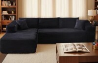 Yinix 106" Cloud Sectional Couch with l-Shape Chaise, Modern Modular Sofa with Deep Seat in Black New $1999