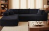 Yinix 106" Cloud Sectional Couch with l-Shape Chaise, Modern Modular Sofa with Deep Seat in Black New $1999