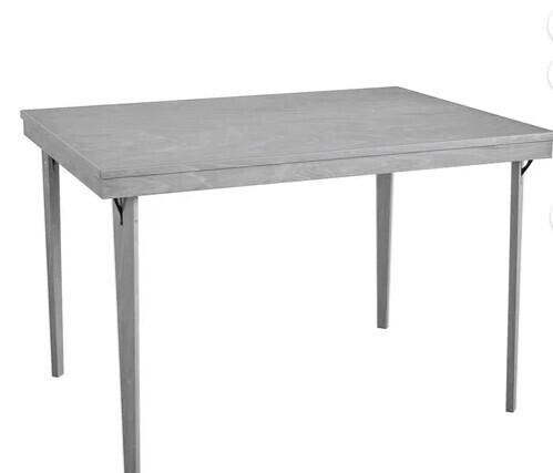 COSCO 3'8" x 2'8" Rectangle Wood Folding Dining Table in Gray Woodgrain, New in Box $399