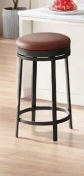 17 Stories Villere Upholstered Counter Stool with Metal Frame New In Box $299