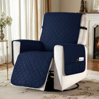 Red Barrel Studio&reg; Water Resistant Recliner Chair Slipcover, Non Slip Covers for Recliner Chair with Pocket, Washable Reclining Couch Cover, Furniture Protector for Kids, Pets (Small, Navy) New In Box $99