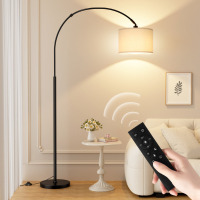 Mercer41 70'' Modern Arc Dimmable Floor Lamp with Remote Control for Living Room New In Box $199