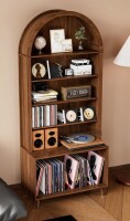 Bay Isle Home&trade; 6-Tier Arched Record Player Stand With Vinyl Storage, Turntable Stand, Vinyl Record Storage For Living Room New In Box $399