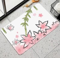 Red Barrel Studio&reg; Graceful Bamboo & Cherry Blossom Bath Mat, 36 X 24 inch / CHIC BEAR Area Rug Indoor Non-Slip Rectangle Rug 18" x 30" White Grey Gold Marble Abstract Modern Cracked Stone Texture Rug New Assorted $99