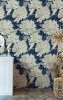 Lark Manor&trade; Floral Peony Wallpaper Textured Peel And Stick Navy Wall Mural, (30 Sq. Ft.) New In Box $199