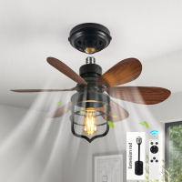 17 Stories 20" Farmhouse Socket Ceiling Fan With Light Kits And Remote Control New In Box $299