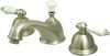 Kingston Brass KS3968PL Restoration Widespread Lavatory Faucet with Porcelain Lever Handle, Brushed Nickel New In Box $299