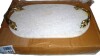 DecMode 20" x 10" White Marble Oval Leaf Tray with Gold Twisted Metal Handles, New In Box $79 - 2