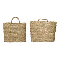 Sand & Stable&trade; Handwoven Seagrass Wall Mount Baskets with Handles New In Box $199