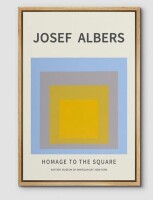 IDEA4WALL Abstract Vibrant Color Blocks " Yellow And Blue Transparent Squares " by Josef Albers, 36" H x 24" W x 1.5" D New in Box $199