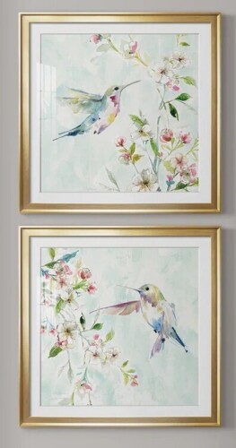 Lark Manor&trade; "Hummingbird III" 2 - Pieces (Set of 2), 35" x 35" New In Box $199