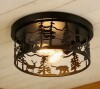 Ophelia & Co. 2-Light Rustic Black Flush Mount Light Ceiling Fixture New In Box $199