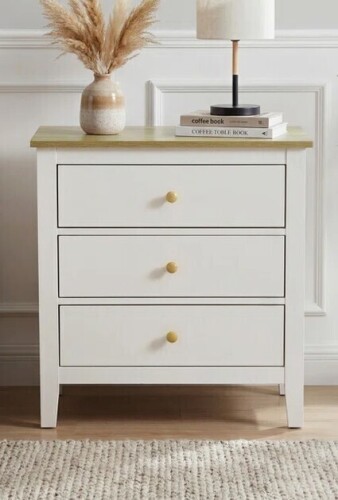 August Grove&reg; Large 3 Drawer Nightstand With Solid Wood Knobs $299