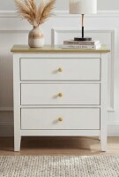 August Grove&reg; Large 3 Drawer Nightstand With Solid Wood Knobs $299