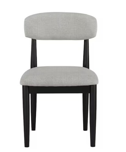 Steve Silver Magnolia Gray Polyester Cushioned Black Side Chair New In Box $299