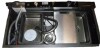 TELISIYA Multifunctional Kitchen Sink 39.4 x 19.7 x 9 Inch Stainless Steel Single Bowl Integrated Digital Display Waterfall Faucet Workstation Sink with Accessories $599 - 2