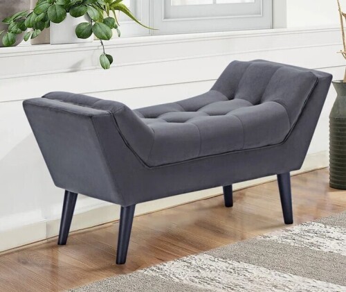 Everly Quinn Fetush Velvet Upholstered Bench New In Box $299