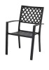 PHI VILLA Black Stackable Elegant Metal Patio Outdoor Dining Chair New In Box $299
