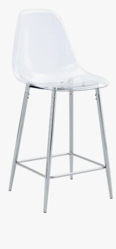 Brayden Studio&reg; 25.6" Modern Counter Height Bar Stool with Transparent Seat and Metal Frame New in Box $399