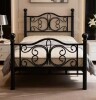 Charlton Home&reg; Twin Metal Platform Bed with Butterfly-style headboard and Footboard, Under-Bed Storage, Easy Assembly, Black $299