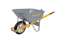 True Temper 6 cu. ft. Steel Wheelbarrow with Single Flat Tire New Handles Sold Separately $299
