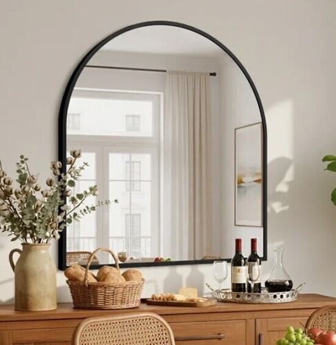 Ophelia & Co. Aunalee 30" Arched Wall Mirror Metal framed Bathroom/Vanity Mirror Modern Overmantal Mirror New In Box $199