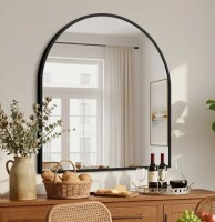 Ophelia & Co. Aunalee 30" Arched Wall Mirror Metal framed Bathroom/Vanity Mirror Modern Overmantal Mirror New In Box $199