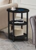 17 Stories Jakwan Oval End Table with 3-Tier Storage Shelves New In Box $199