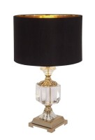 Olivia & May Crystal Table Lamp with Drum Shade Gold - Faux Silk Shade, No Assembly, Modern Decor New In Box $299