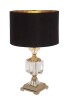 Olivia & May Crystal Table Lamp with Drum Shade Gold - Faux Silk Shade, No Assembly, Modern Decor New In Box $299