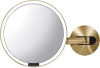 simplehuman Sensor Mirror, Wall Mount Makeup Mirror with Light, 8" Round Lighted with Magnification (5X), Hard Wired, Swing Arm, Brass Stainless Steel New In Box $299