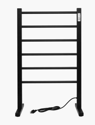 WarmlyYours Ibiza Freestanding Towel Warmer, Black, Plug-In, 6 Bars Similar to Picture New In Box $499