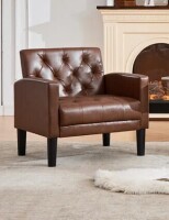 Lark Manor&trade; Jabryson 32" W Tufted Faux Leather Armchair New Shelf Pull $499