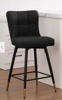 HomyCasa Upholstered Swivel Counter Height Bar Stool with High Back in Black New in Box $499