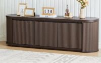 Ivy Bronx Mid Century Modern Fluted TV Stand 70 65 60 inch Media Console Cabinet with 3 Door Storage New Shelf Pull $699