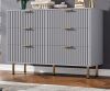 Mercer41 55" Fluted 8 Drawer Dresser For Bedroom, Deep Drawers in Gray in Box $599