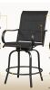Yaheetech Outdoor Texteline Swivel Bar Stools with High Back In Black New in Box $399
